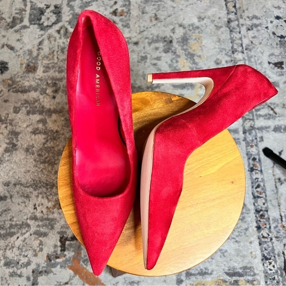 GOOD AMERICAN Red Pointed Toe Pump Heels‎ Size 8.5 - Picture 1 of 10